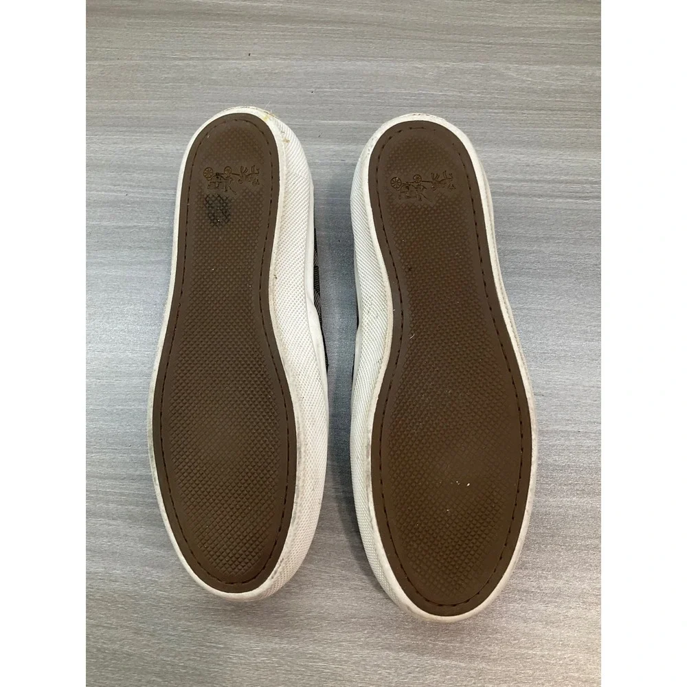 COACH CHRISSY C JACQUARD CANVAS SLIP ON SHOES